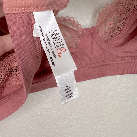 Gilligan & O’Malley Pink Lace Bralette Size Large - Picture 5 of 5